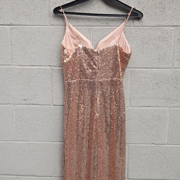 B. Smart Rose Gold Sequin Prom Dress